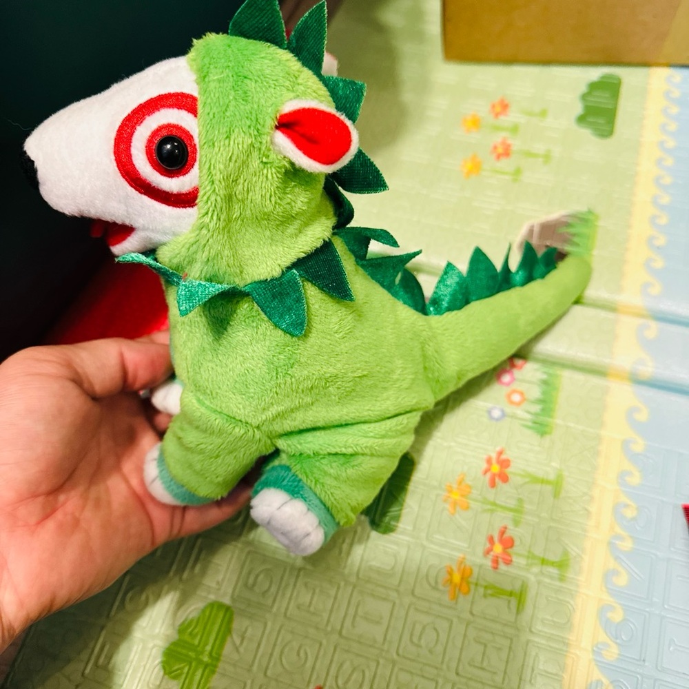 2012 Target Bullseye Dog Dinosaur Plush Green 7” Halloween Costume - Picture 4 of 10